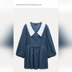 Zara Teal Dress with White Collar